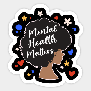 Mental Health Matters Awareness Black Therapists Worker copy Sticker